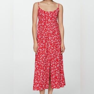 Mango Red Floral Dress 4 NWT 90s Style